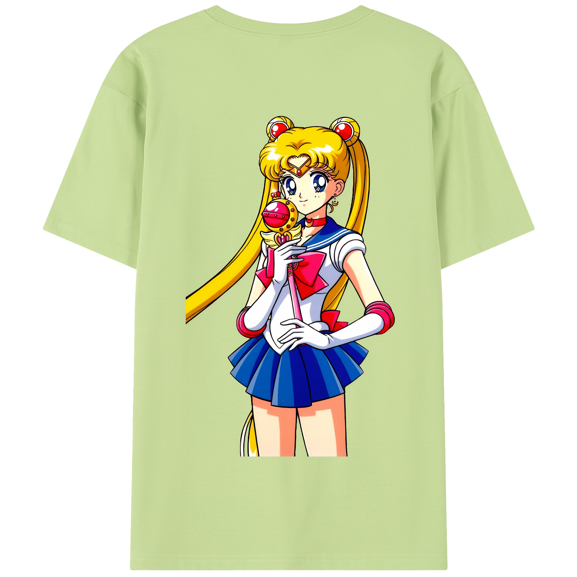 （画像用） 美少女戦士セーラームーン 月野 うさぎ つきの うさぎ Sailor Moon Tsukino Usagi 綿100％半袖Tシャツ（背面プリント）